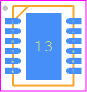 HMT7742 - HMT Microelectronic PCB footprint - Small Outline No-lead - Small Outline No-lead - DFN 12LD 4mm x 3mm