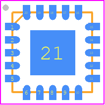 CX93011-22Z - Conexant Systems PCB footprint - Quad Flat No-Lead - Quad Flat No-Lead - CX93011