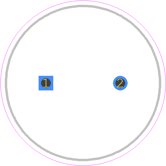 477SAK050M - Cornell Dubilier PCB footprint - Capacitor, Polarized Radial Diameter - Capacitor, Polarized Radial Diameter - 16mm x 15mm