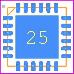 NRF2401A - Nordic Semiconductor PCB footprint - Quad Flat No-Lead - Quad Flat No-Lead - GREEN QFN24 5x5