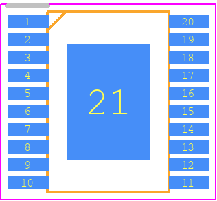 RAA230232GSB#HA0 - Renesas Electronics PCB footprint - Small Outline Packages - Small Outline Packages - PTSP0020JF-A