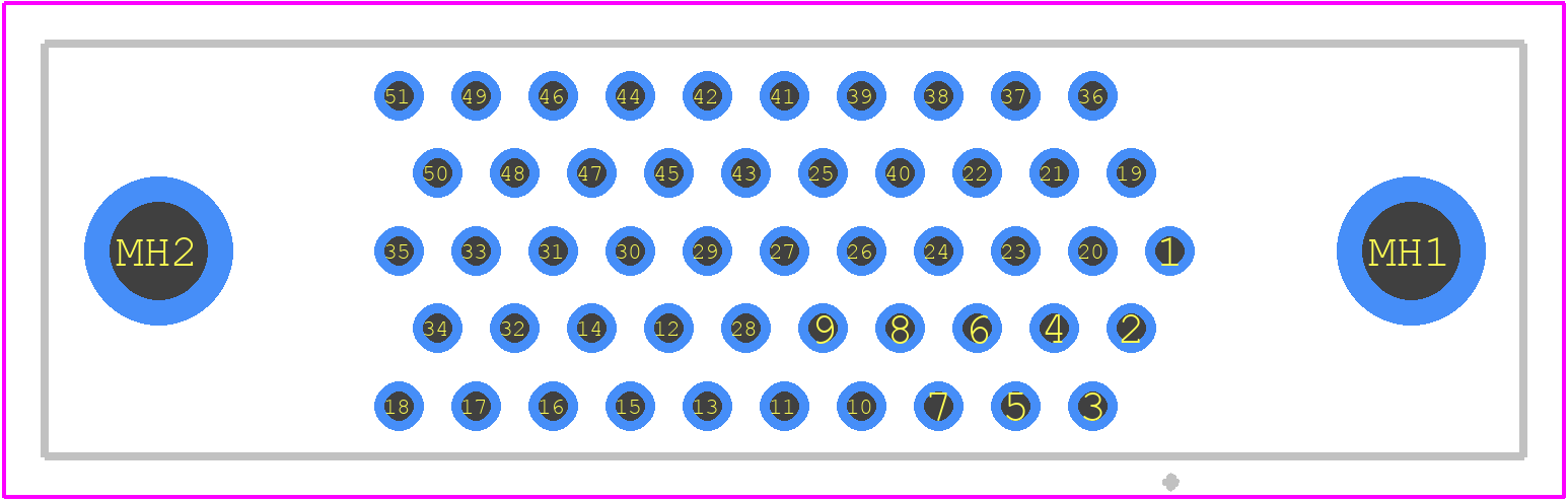 MWDM2L-51PCBSPU-.250 - Glenair PCB footprint - Other - Other - MWDM2L-51PCBSPU-.250-1