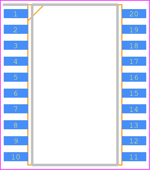 LDS6204SOGI8 - Renesas Electronics PCB footprint - Small Outline Packages - Small Outline Packages - 20-PIN SOIC, 7.5mm x 12.8mm, 1.27mm PITCH