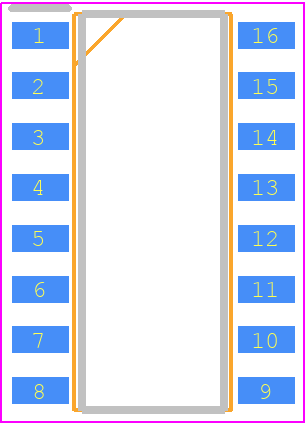23S08E-1HDCGI - Renesas Electronics PCB footprint - Small Outline Packages - Small Outline Packages - DCG16_2021