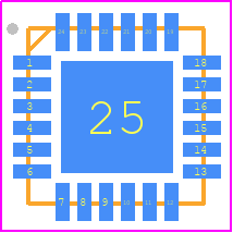 5V19EE404NLGI8 - Renesas Electronics PCB footprint - Quad Flat No-Lead - Quad Flat No-Lead - 24 Ld 4x4 QFN---