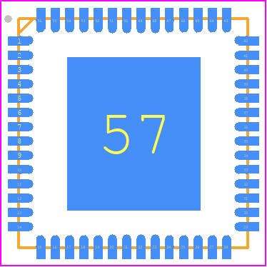 9LPRS502SKLFT - Renesas Electronics PCB footprint - Quad Flat No-Lead - Quad Flat No-Lead - K = MLF