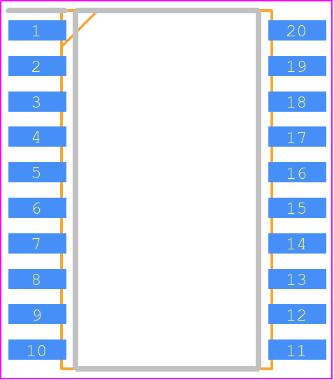MK2059-01SILF - Renesas Electronics PCB footprint - Small Outline Packages - Small Outline Packages - 20 pin SOIC, 300 Mil.