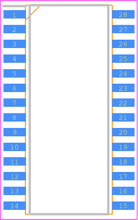 MK712SILF - Renesas Electronics PCB footprint - Small Outline Packages - Small Outline Packages - 28-pin SOIC, 150 mil Body