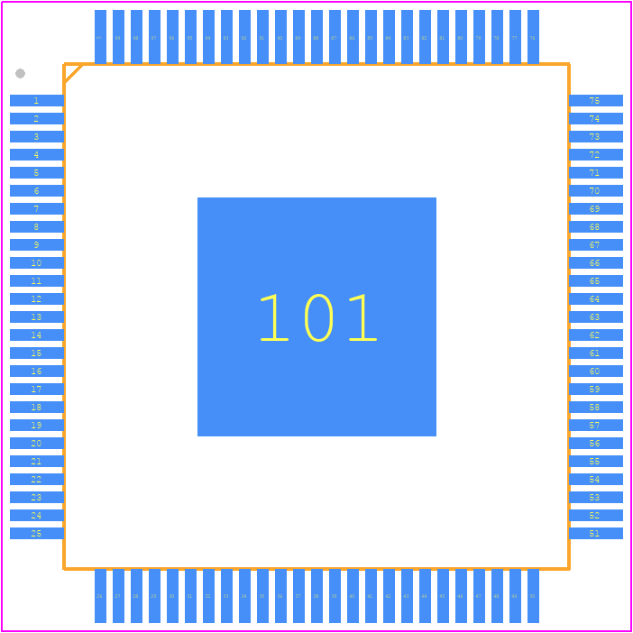 82V3385EQG - Renesas Electronics PCB footprint - Quad Flat Packages - Quad Flat Packages - EQG100-ren1