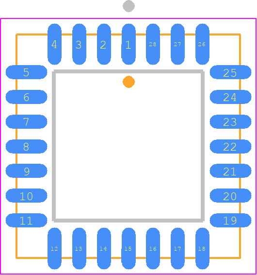 84329AV-01LFT - Renesas Electronics PCB footprint - Plastic Leaded Chip Carrier - Plastic Leaded Chip Carrier - NLG 28