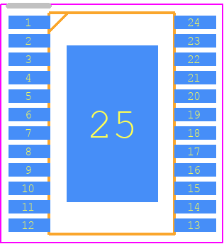 844003BGI-01LF - Renesas Electronics PCB footprint - Small Outline Packages - Small Outline Packages - 24 Lead TSSOP, E-Pad