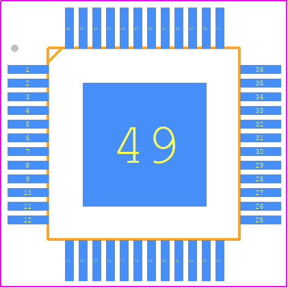 8530DYI-01LF - Renesas Electronics PCB footprint - Quad Flat Packages - Quad Flat Packages - 48-LFQFP (7x7_2021