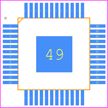 854S1208AYILF - Renesas Electronics PCB footprint - Quad Flat Packages - Quad Flat Packages - 854S1208AYILF