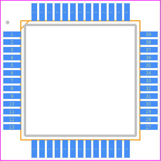 873990AYLFT - Renesas Electronics PCB footprint - Quad Flat Packages - Quad Flat Packages - PPG52