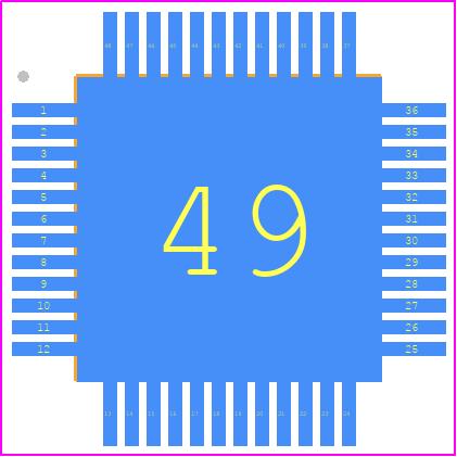 873995AYLF - Renesas Electronics PCB footprint - Quad Flat Packages - Quad Flat Packages - DXG48