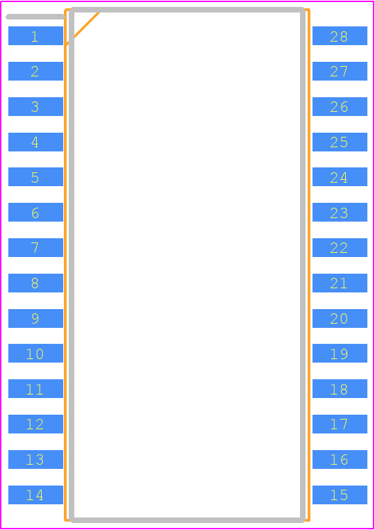 7202LA15SO - Renesas Electronics PCB footprint - Small Outline Packages - Small Outline Packages - PE28_1