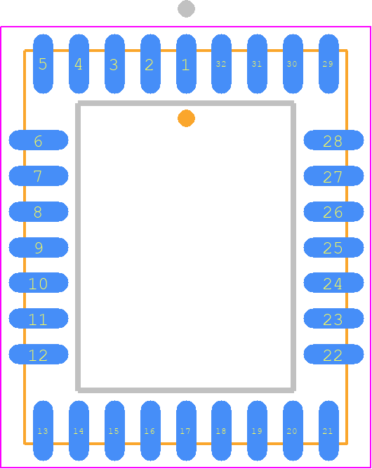 7203L12J8 - Renesas Electronics PCB footprint - Plastic Leaded Chip Carrier - Plastic Leaded Chip Carrier - PL32