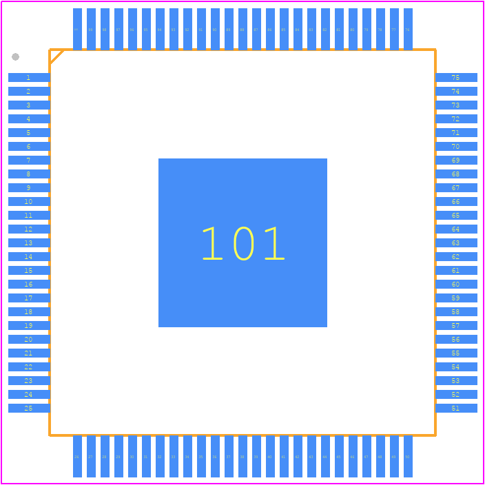 R5F36S16NFB - Renesas Electronics PCB footprint - Quad Flat Packages - Quad Flat Packages - PTQP0100KE-E