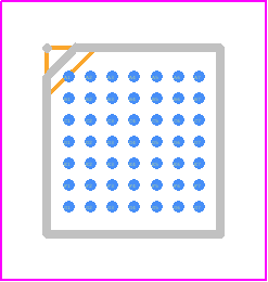 PN7120A0EV/C10801E - NXP PCB footprint - BGA - BGA - VFBGA49: plastic very thin fine-pitch ball grid array package; 49 balls
