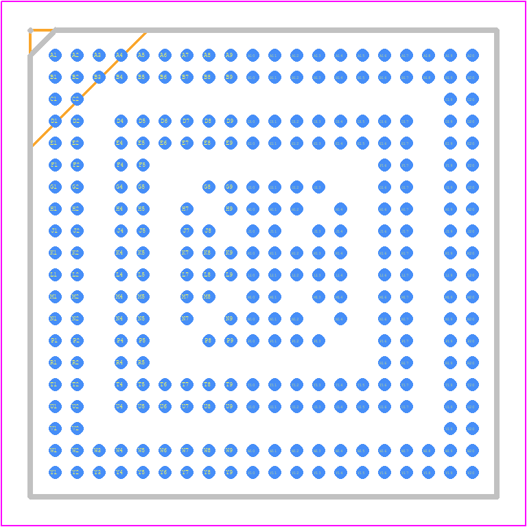 R7F702002AEABG - Renesas Electronics PCB footprint - BGA - BGA - P-FBGA292-17X17-0.8