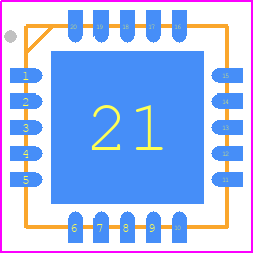 E524.24 - ELMOS Semiconductor PCB footprint - Quad Flat No-Lead - Quad Flat No-Lead - 21-PIN QFN