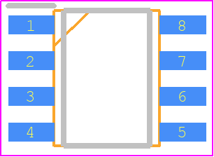 ALD212900ASAL - Advanced Linear Devices Inc. PCB footprint - Small Outline Packages - Small Outline Packages - 8 Pin Plastic SOIC Package-