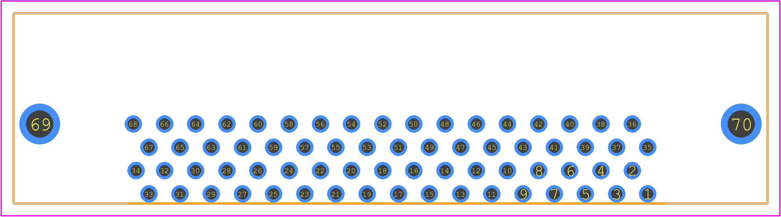 HIF6B-68PA-1.27DS(71) - Hirose PCB footprint - Other - Other - HIF6B-68PA-1.27DS(71)