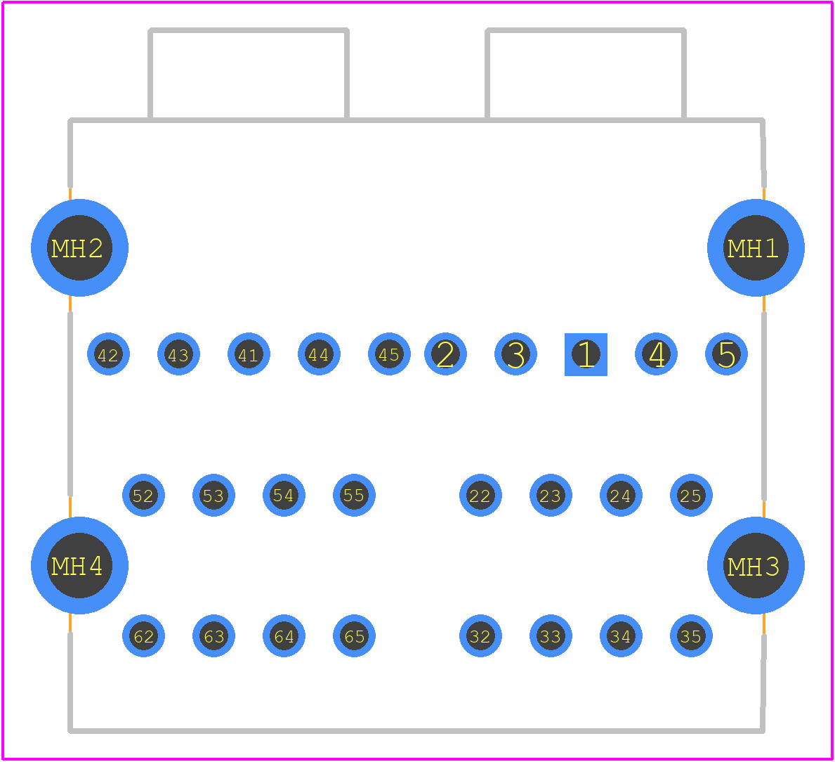 JA3S131-65G80-4F - Foxconn PCB footprint - Other - Other - JA3S131-65G80-4F-4