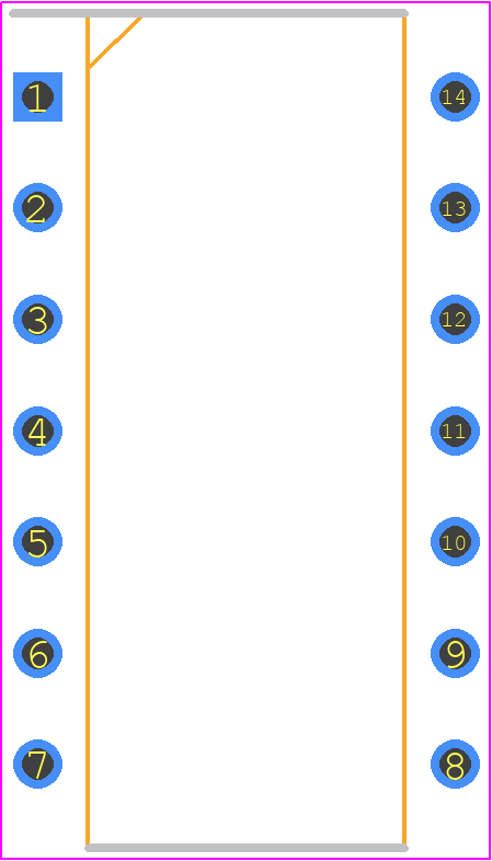 HE721A24 - LITTELFUSE PCB footprint - Dual-In-Line Packages - Dual-In-Line Packages - DIP-14-1