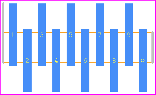 M52-040000P1045 - Harwin PCB footprint - Header, Unshrouded - Single Row Staggered SMD Pin - Header, Unshrouded - Single Row Staggered SMD Pin - M52-040000P1045