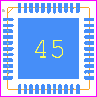 LTC3877IUK#PBF - Analog Devices PCB footprint - Quad Flat No-Lead - Quad Flat No-Lead - UK Package 44-Lead Plastic QFN (7mm × 7mm)