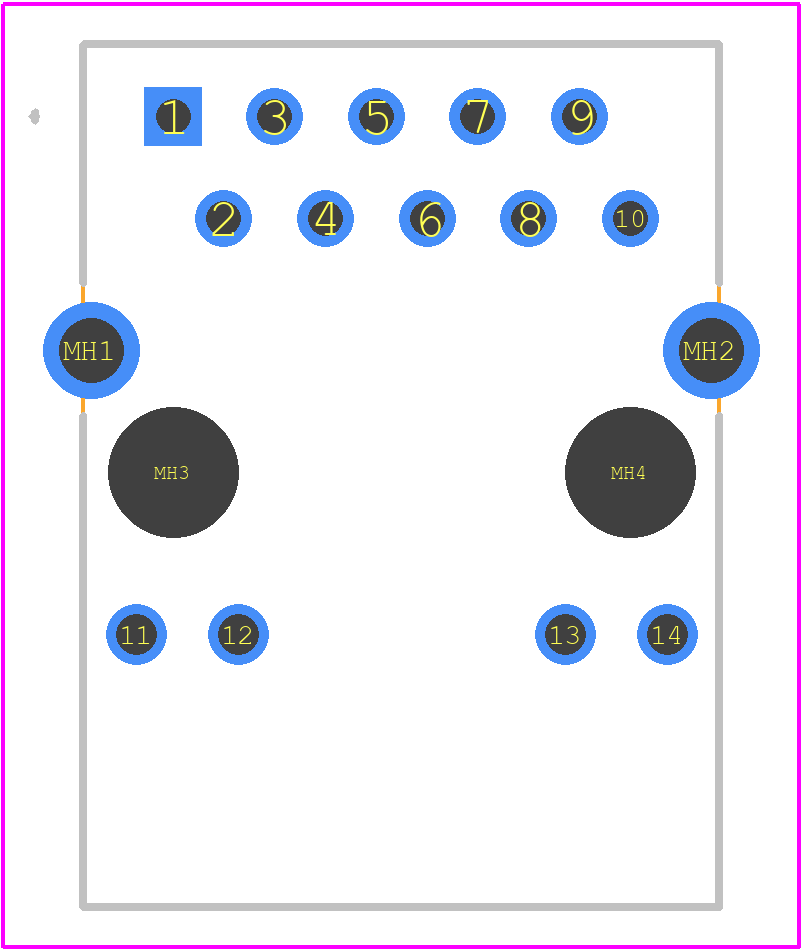 203386 - TE Connectivity PCB footprint - Other - Other - 203386-2