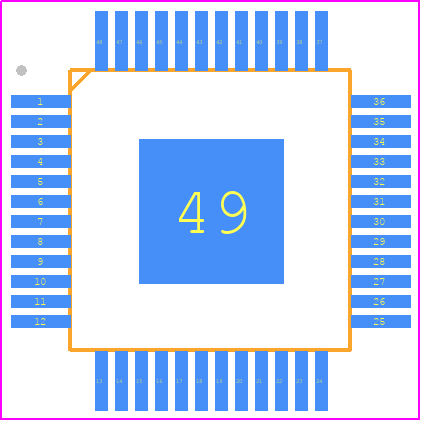 PIC18F57Q83T-I/PT - Microchip PCB footprint - Quad Flat Packages - Quad Flat Packages - 48-Lead Thermally Enhanced Thin Quad Flat Pack (PT) 7x7x1.0 mm Body [TQFP] With Grooved Exposed Pad