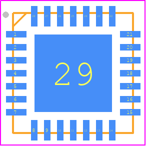 GOLDELOX GFX - 4D Systems PCB footprint - Quad Flat No-Lead - Quad Flat No-Lead - 28 pin QFN28  JEDEC MO-220