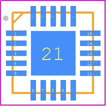 PE4306-52 - Peregrine Semiconductor PCB footprint - Quad Flat No-Lead - Quad Flat No-Lead - 4x4 QFN