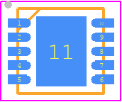 MIC23201YML-T5 - Microchip PCB footprint - Small Outline No-lead - Small Outline No-lead - 11 DFN-+-
