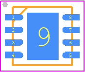 AP2318DN-1.3TRG1 - Diodes Incorporated PCB footprint - Small Outline No-lead - Small Outline No-lead - DFN-3x3-8