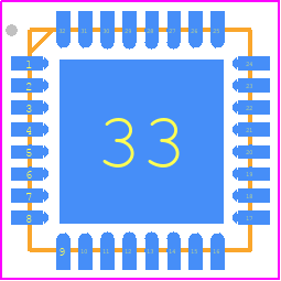 STM8AF6246UAY - STMicroelectronics PCB footprint - Quad Flat No-Lead - Quad Flat No-Lead - QFN32L 5x5x1mm 0.5pitch_1