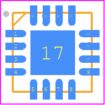 ADP1740ACPZ-1.3-R7 - Analog Devices PCB footprint - Quad Flat No-Lead - Quad Flat No-Lead - 16-Lead Lead Frame Chip Scale Package [LFCSP_WQ] 4 mm × 4 mm Body, Very Very Thin Quad (CP-16-23)