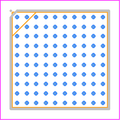 STM32H725VGH6 - STMicroelectronics PCB footprint - BGA - BGA - FBGA is 100 - ball, 8X8 mm, 0.8 mm pitch fine pitch ball grid array package.