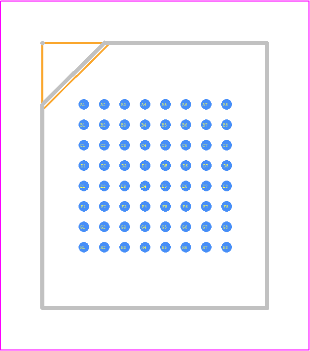 MT28EW01GABA1HPC-0SIT - Micron PCB footprint - BGA - BGA - 64-Ball LBGA – 11mm x 13mm (Package Code: PC)