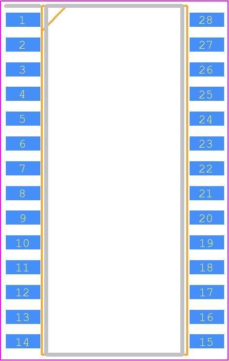 DG406BDW-T1-E3 - Vishay PCB footprint - Small Outline Packages - Small Outline Packages - SOIC-28-LEADS