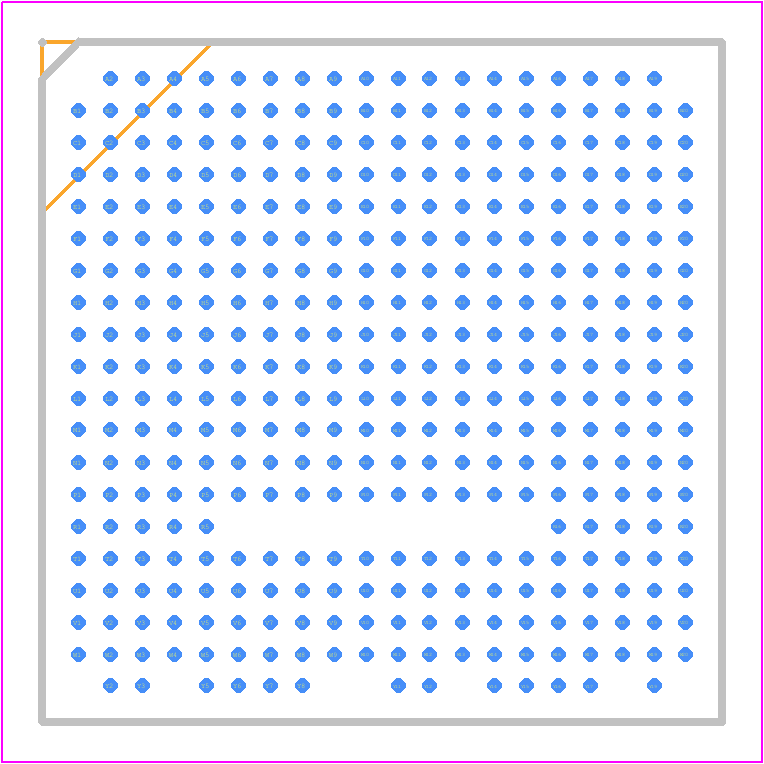 LFE5U-25F-8BG381C - Lattice Semiconductor PCB footprint - BGA - BGA - 381-Ball caBGA