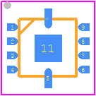 PE64909B-Z - Peregrine Semiconductor PCB footprint - Quad Flat No-Lead - Quad Flat No-Lead - 10-lead 2 x 2 x 0.55 mm QFN-1