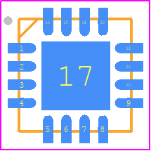 ADXL326BCPZ - Analog Devices PCB footprint - Quad Flat No-Lead - Quad Flat No-Lead - CP-16-5A (LFCSP)
