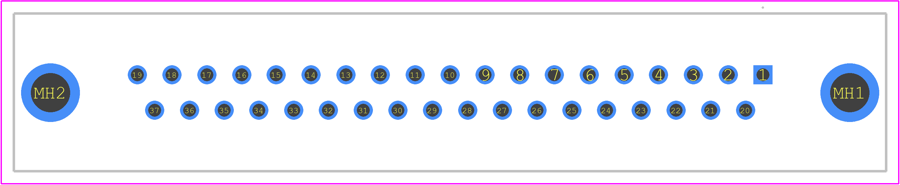 ZDCE-37S-OL2-146-AB - ITT CANNON PCB footprint - Other - Other - ZDCE-37S-OL2-146-AB-2