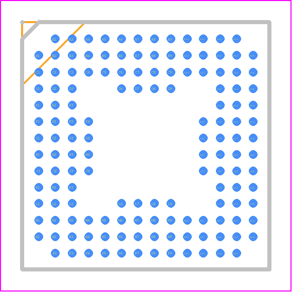 UPD720101F1-EA8 - Renesas Electronics PCB footprint - BGA - BGA - 144-PIN PLASTIC FBGA (12x12)