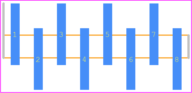 TMM-108-01-L-S-SM - SAMTEC PCB footprint - Header, Unshrouded - Single Row Staggered SMD Pin - Header, Unshrouded - Single Row Staggered SMD Pin - TMM-102-01-S-S-SM