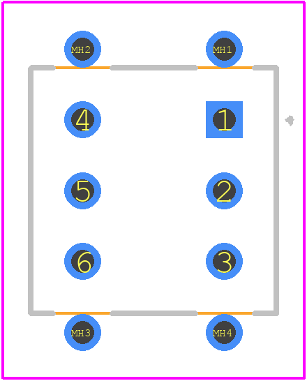 B23AB - NKK Switches PCB footprint - Other - Other - B23AB-3