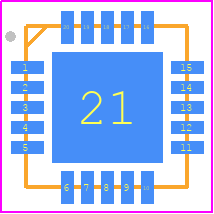 SI4438-B1C-FMR - Silicon Labs PCB footprint - Quad Flat No-Lead - Quad Flat No-Lead - 20-Pin Quad Flat No-Lead